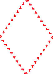 Red Heart frame Rhombus Shape vector love frames for pictures cute photo frame framing pressed flowers floral frame decoration design royal background for valentine wedding celebration romantic decor