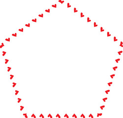 Red Heart frame Pentagon Shape vector love frames for pictures cute photo frame framing pressed flowers floral frame decoration design royal background for valentine wedding celebration romantic decor