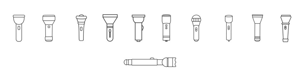 Flashlight icon vector set. lantern illustration sign collection. lamp symbol. light logo.