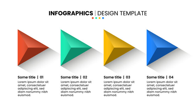 Infographic template. 4 3d triangles with text