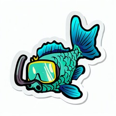A fish as sticker art