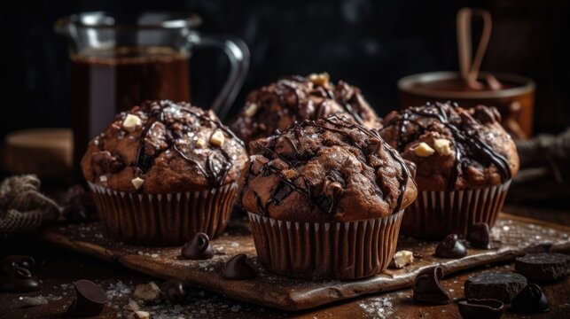 muffins with chocolate.