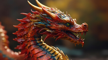Obraz na płótnie Canvas Traditional chinese dragon colorful representation dragon