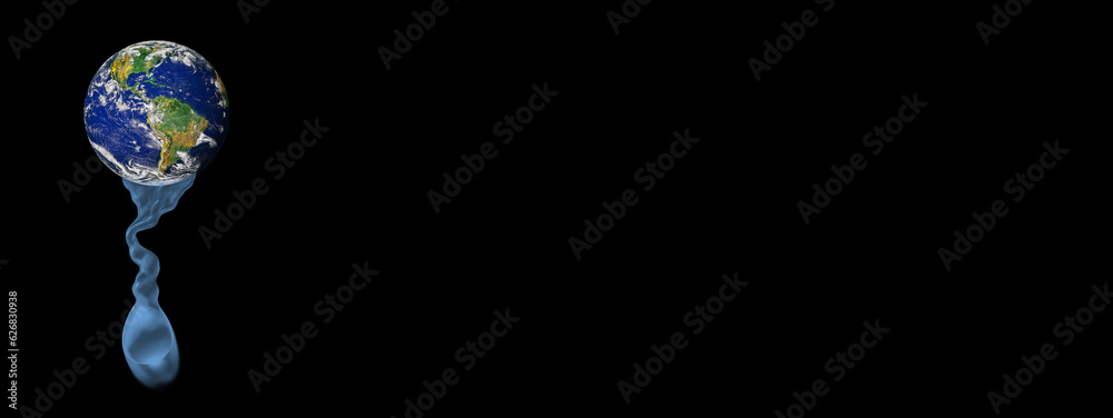 Wall mural lack of water concept on earth header or banner design. elements of this image furnished by nasa.