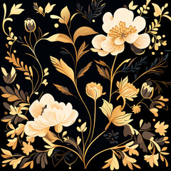 gold and black flower , black, gold, flower, luxury, Florals Paper, Vintage Floral, aged, old look, flowers 