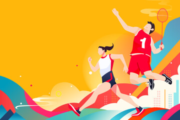 Hangzhou Asian Games Universiade Games Winning Vector Illustration