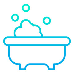 Outline gradient Bath tub icon