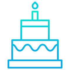 Outline gradient Cake icon