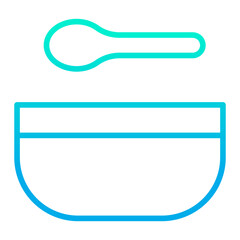 Outline gradient baby food bowl icon