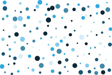 Abstract geometric background with blue confetti circles scattered on white background