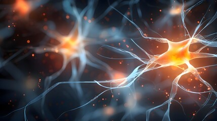 Neural connection, bright lights, synapses