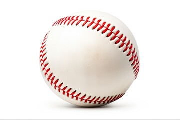 Baseball Isolated on White Background with Clipping Path. Color Photo of Baseball with No People in Frame: Generative AI