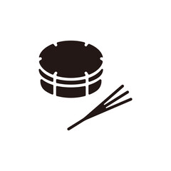 Tamborim icon.Flat silhouette version.