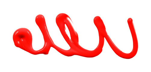 red watercolor drops zigzag isolated on transparent background