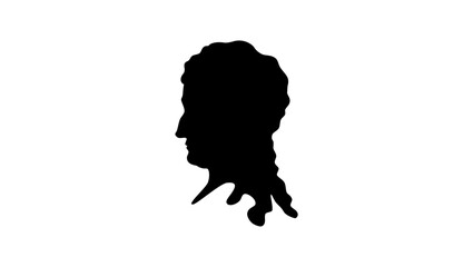 Gottfried Wilhelm Leibniz silhouette - obrazy, fototapety, plakaty