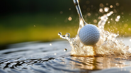 Splashing Golf ball