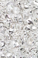 Pure Silver Granules. Precious metal. treasures of nature for jewelers