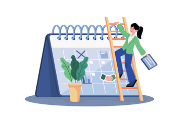 Fototapeta premium Businesswoman Doing Calendar Management