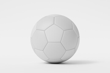 A white leather football ball. 3D Rendering