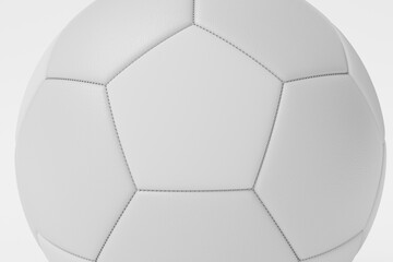 A white leather football ball. 3D Rendering