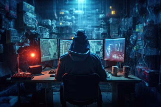 dark web hooded hacker  cyber war concept 