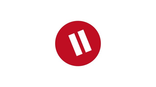 Animated play and pause stop button icon circle motion graphics
