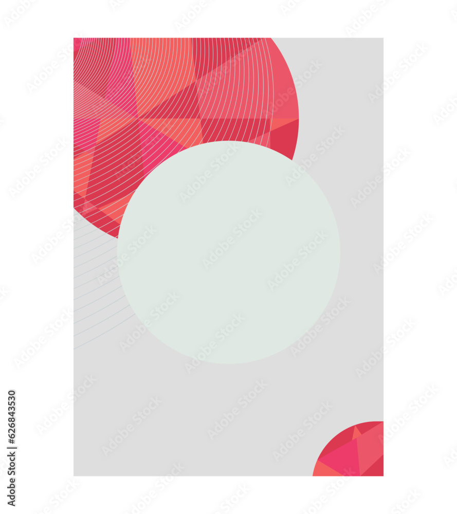 Poster rectangle grey card with red gemstones brochure element design. vector illustration with empty copy 