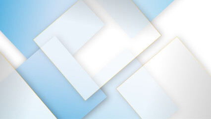 Abstract white square shape with futuristic concept background. geometric white and silver, grey motion background loop. Abstract blue background with square shapes. 