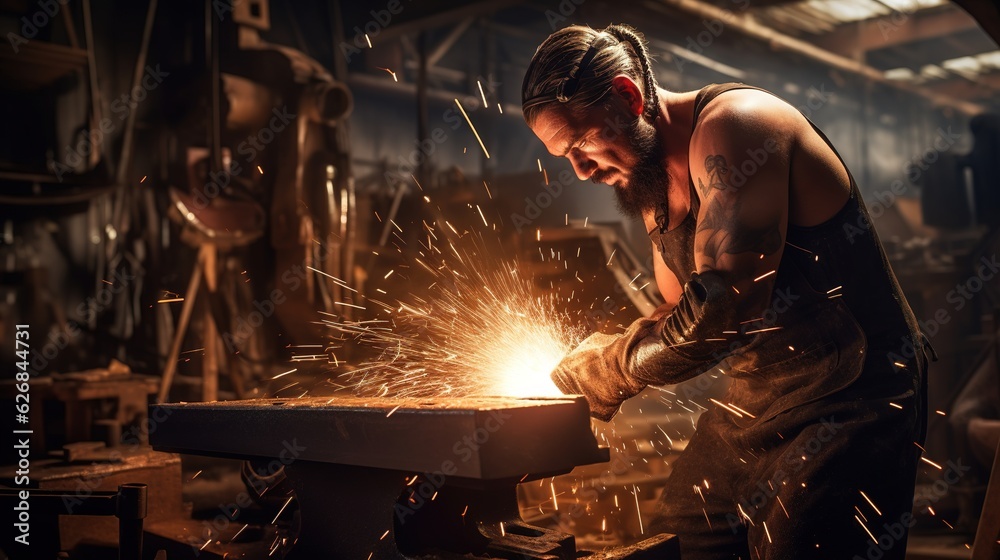 Canvas Prints welder working in the workshop