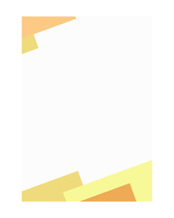 Orange and yellow decorative layers blank worksheet template. Geometric shapes. Creative background for planner, notebook. Trendy sheet design. Empty printable poster page with customized copyspace