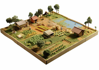 3D concept of agriculture landscape