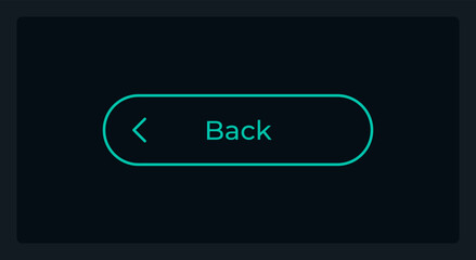Hover return button UI element template. Editable isolated vector dashboard component. Flat user interface. Visual data presentation. Web design widget for mobile application with dark theme
