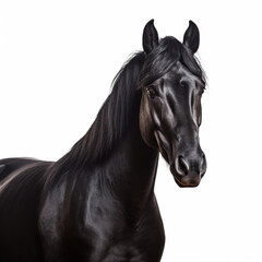 Obraz na płótnie Canvas Beautiful big beast horse looking forward is shown in full length, Ai generated