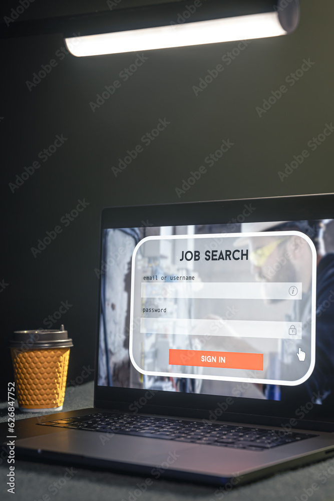 Canvas Prints job search in computer application, search for new vacancies on website.