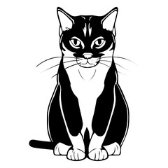 Cat sitting. Front view. vector illustration