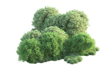 Green landscape isolated on transparent background. 3d rendering - illustration