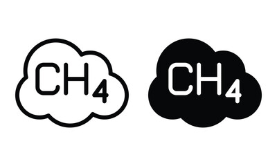 Methane icon with outline and glyph style.