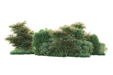 Fototapeta premium Green landscape isolated on transparent background. 3d rendering - illustration