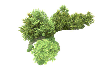 Fototapeta premium Green landscape isolated on transparent background. 3d rendering - illustration