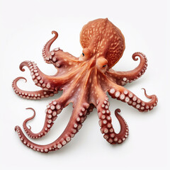 Obraz premium Beautiful big wild octopus looking forward is shown in full length, Ai generated