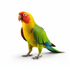 Fototapeta premium Beautiful big wild parrot looking forward is shown in full length, Ai generated