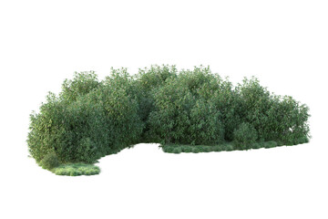 Green landscape isolated on transparent background. 3d rendering - illustration