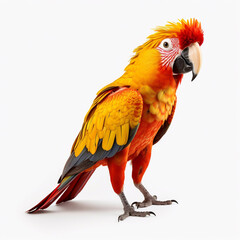 Obraz premium Beautiful big wild parrot looking forward is shown in full length, Ai generated