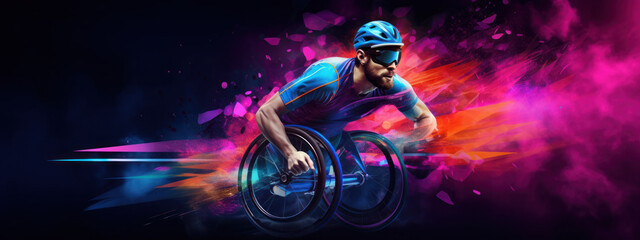 sport concept man on wheelchair banner