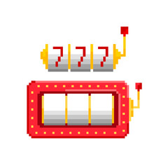Casino 8-bit icons. Pixel art. Games elements.