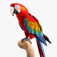 Fototapeta premium Beautiful big wild parrot looking forward is shown in full length, Ai generated