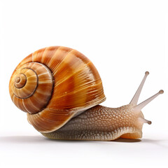 Beautiful big wild snail looking forward is shown in full length, Ai generated