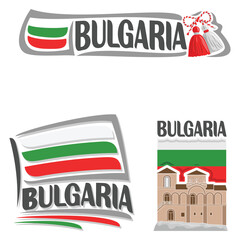 Bulgaria Flag Travel Souvenir Sticker Skyline Landmark Logo Badge Stamp Seal Emblem EPS Illustration