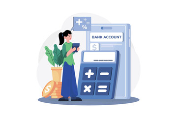 Woman Calculating Left Balance In Account