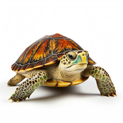Obraz premium Beautiful big wild turtle looking forward is shown in full length, Ai generated